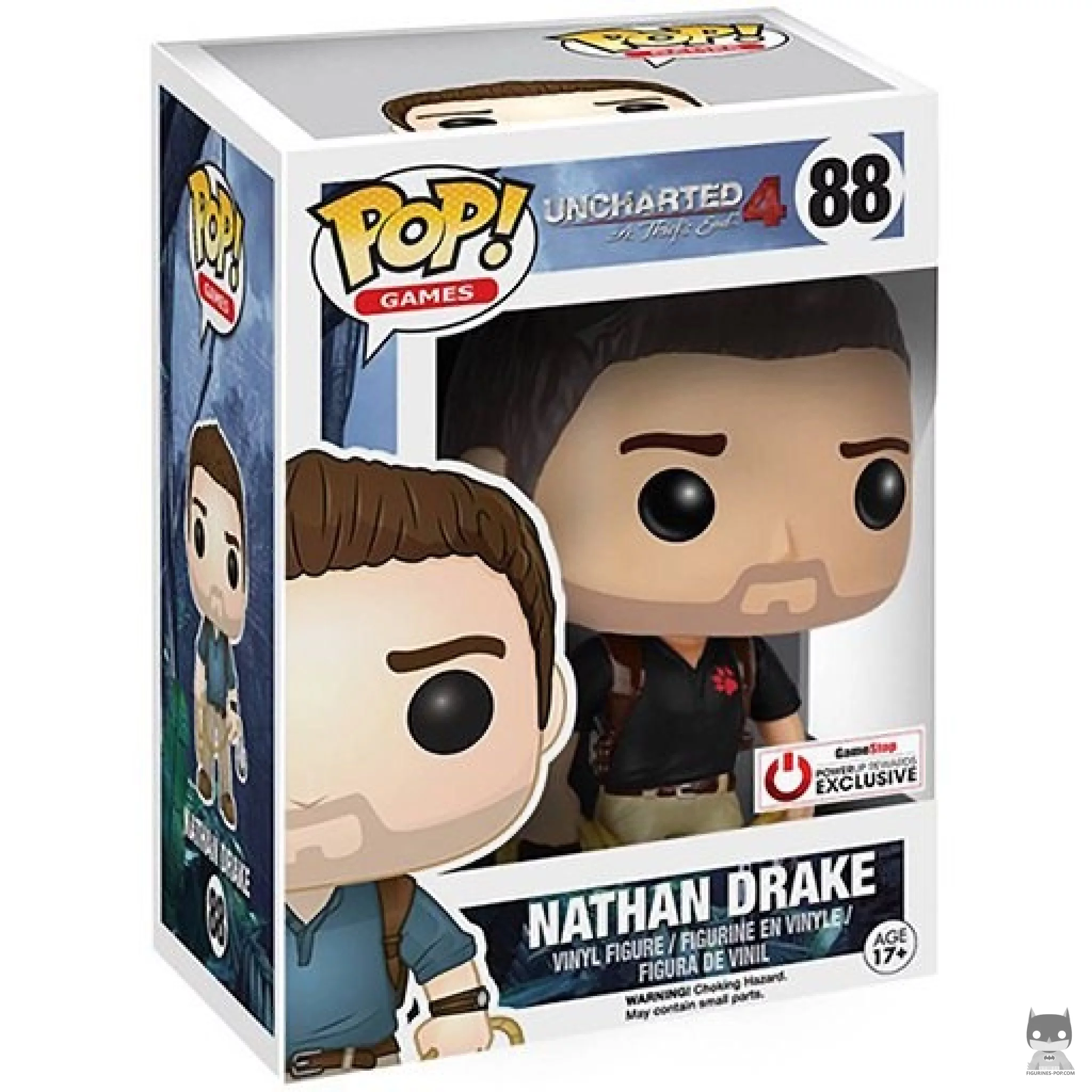 Figura Funko Pop! Nathan Drake (Camiseta de Naughty Dog) en su caja