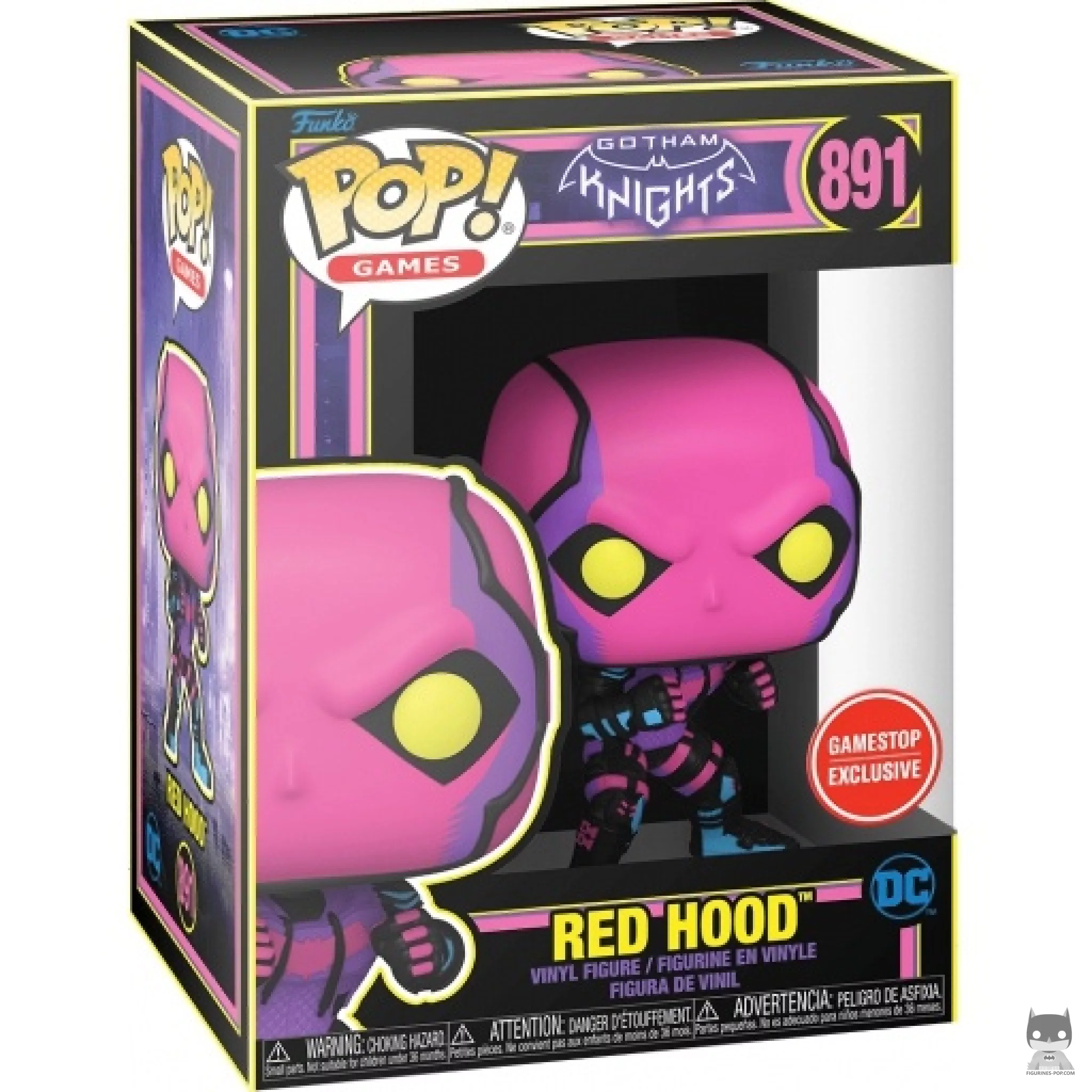 Figura Funko Pop! Red Hood (Luz negra) en su caja