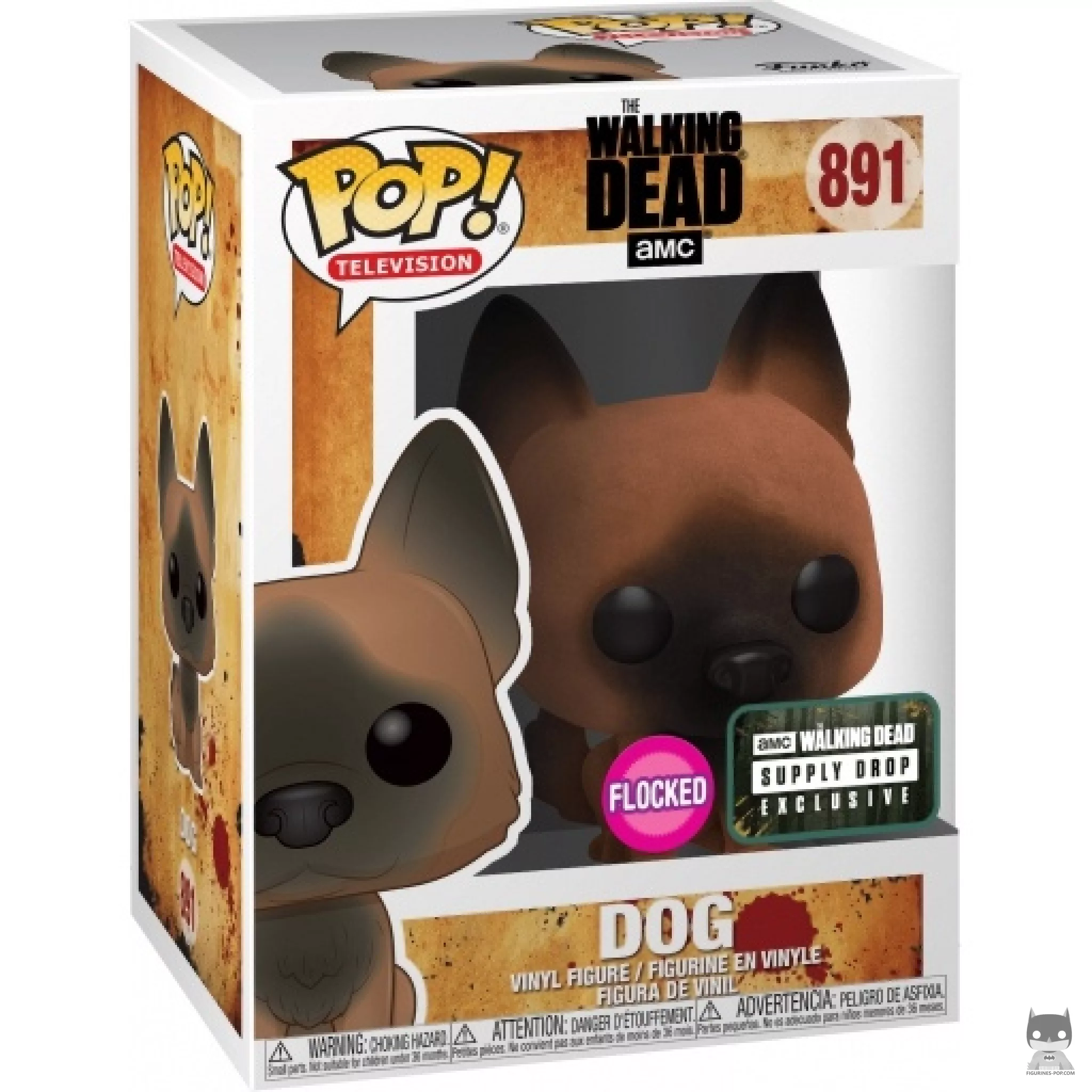 Figura Funko Pop! Perro (Flocado) en su caja