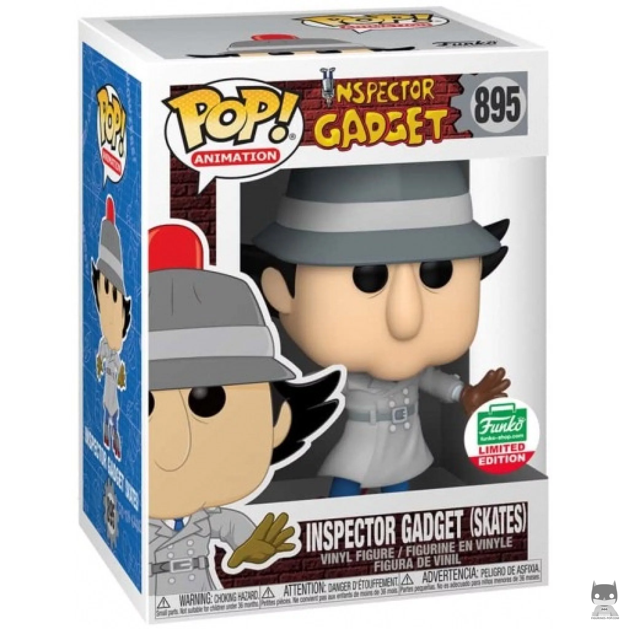 Figura Funko Pop! Inspector Gadget con patines en su caja