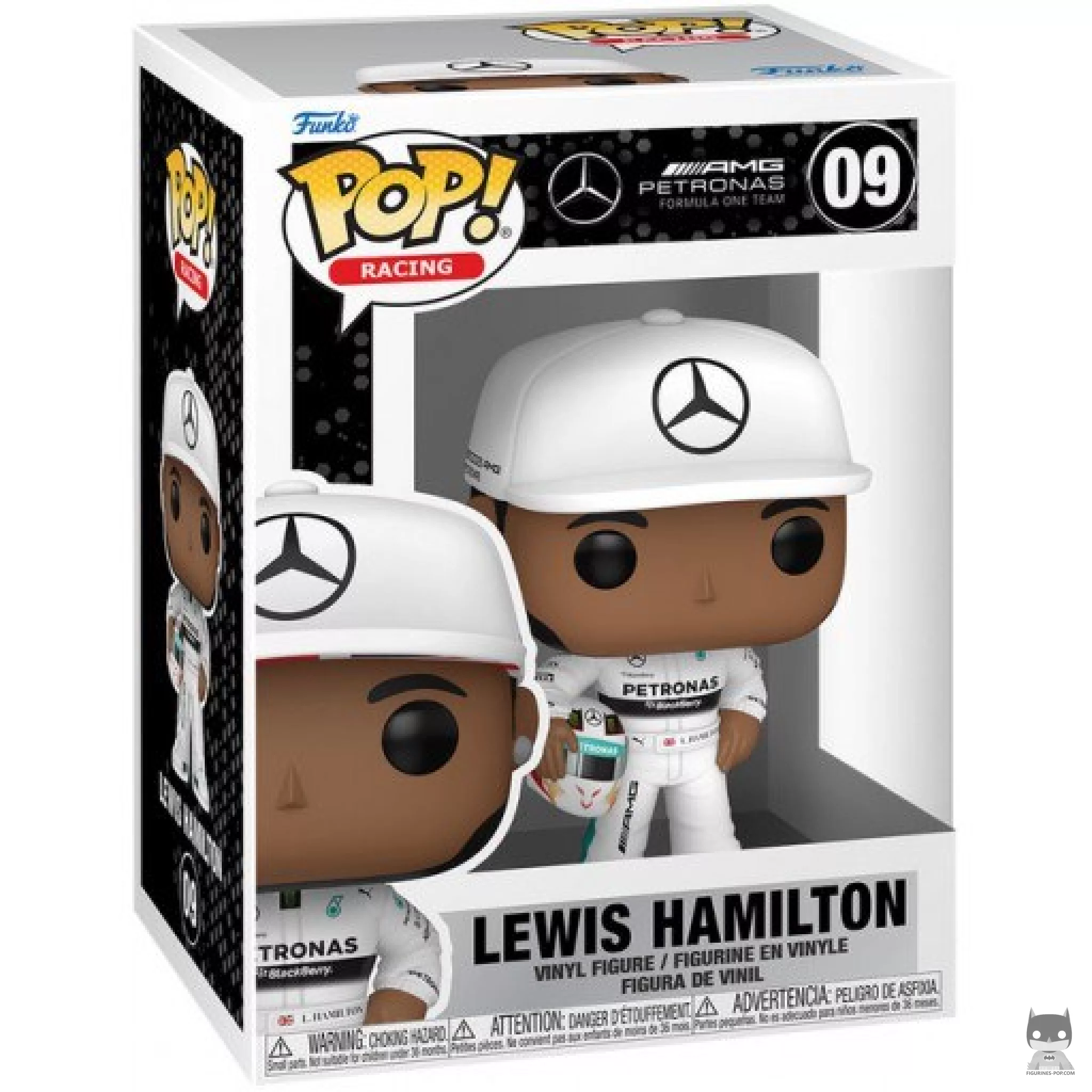Figura Funko Pop! Lewis Hamilton con casco (Mercedes-AMG Petronas) en su caja