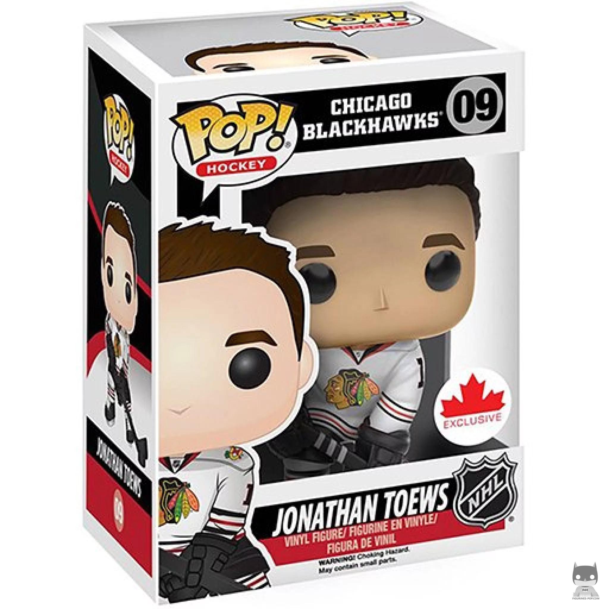 Figura Funko Pop! Jonathan Toews (Camiseta visitante) en su caja