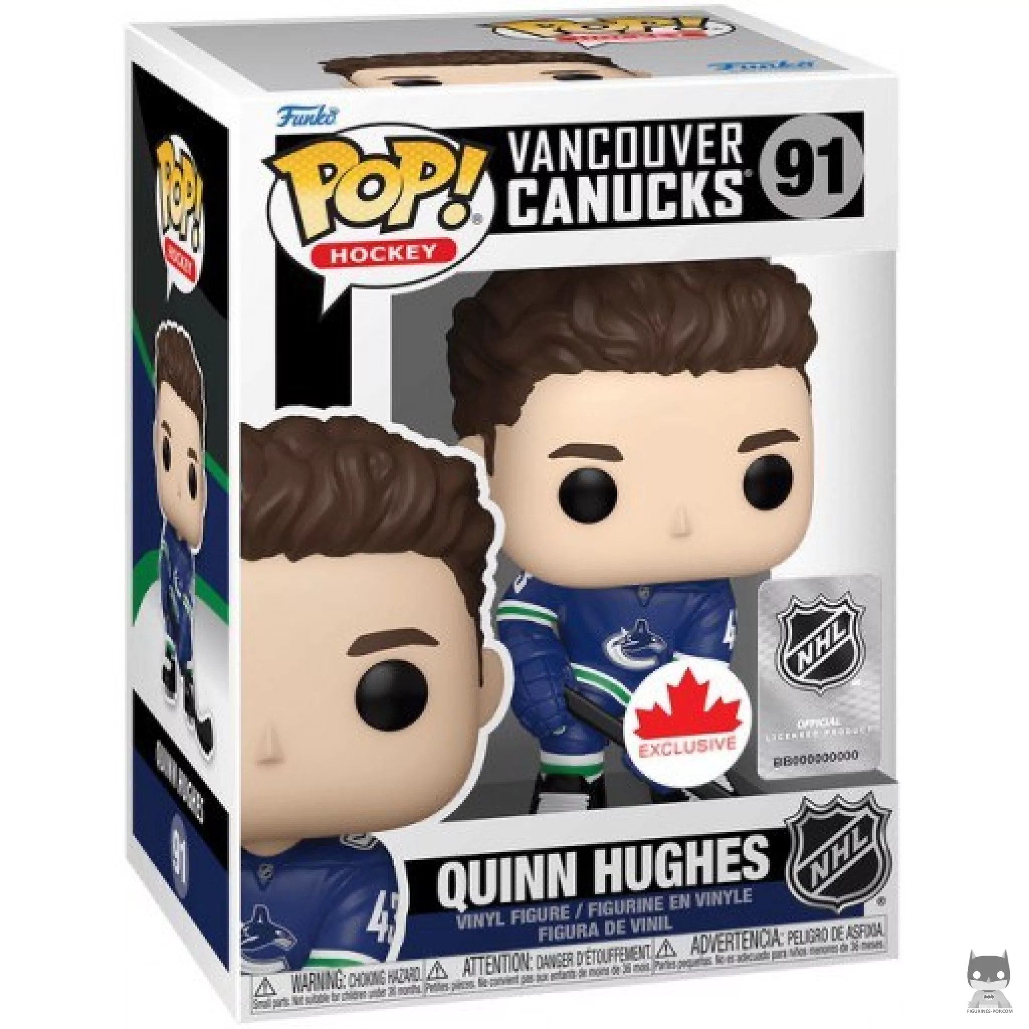 Figura Funko Pop! Quinn Hughes en su caja