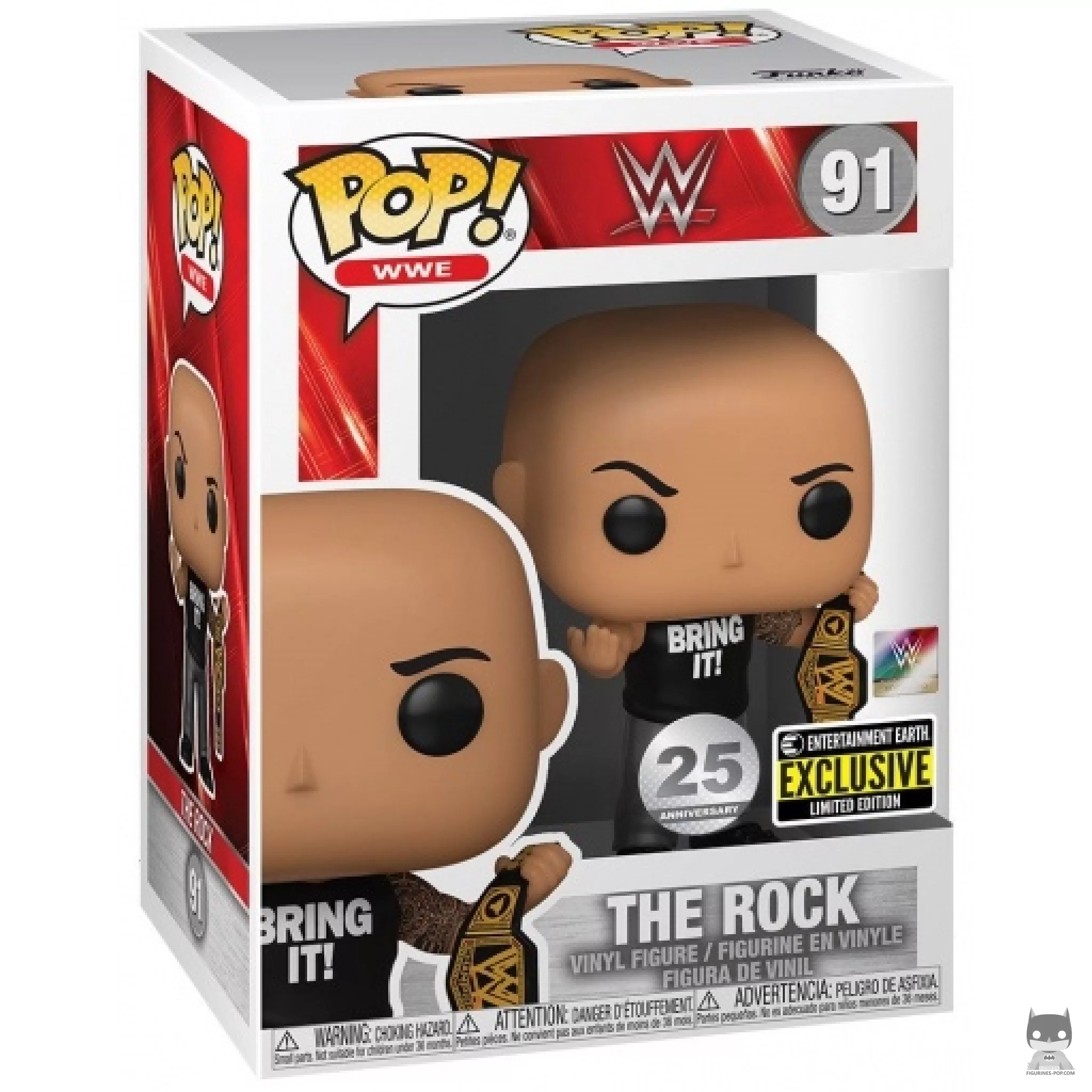 Figura Funko Pop! The Rock con cinturón en su caja