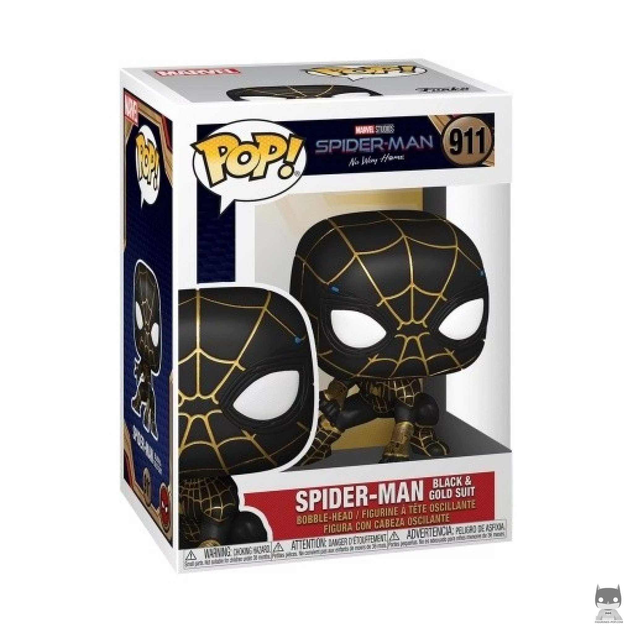 Figura Funko Pop! Spider-Man traje negro y dorado en su caja