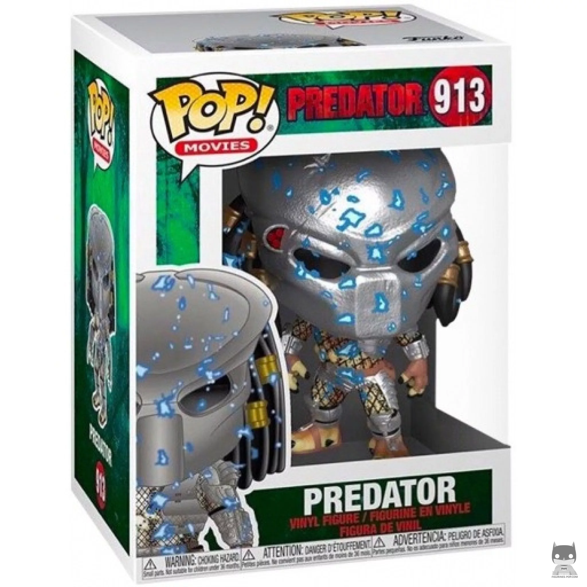 Figura Funko Pop! Depredador con armadura azul eléctrico en su caja
