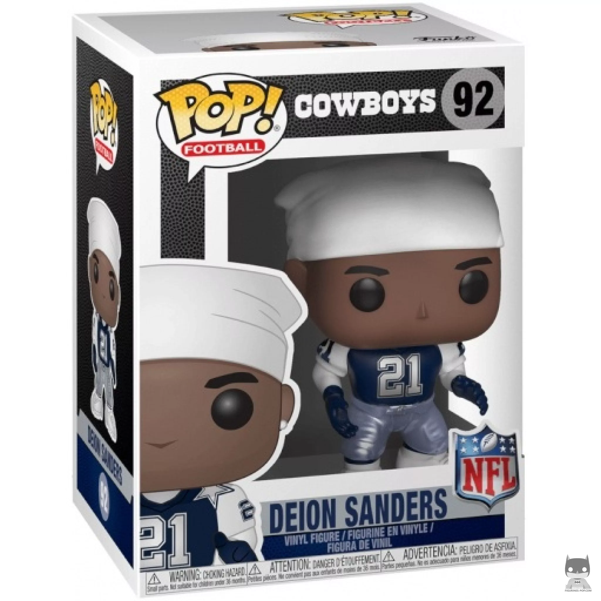 Figura Funko Pop! Deion Sanders (Tercera equipación) en su caja