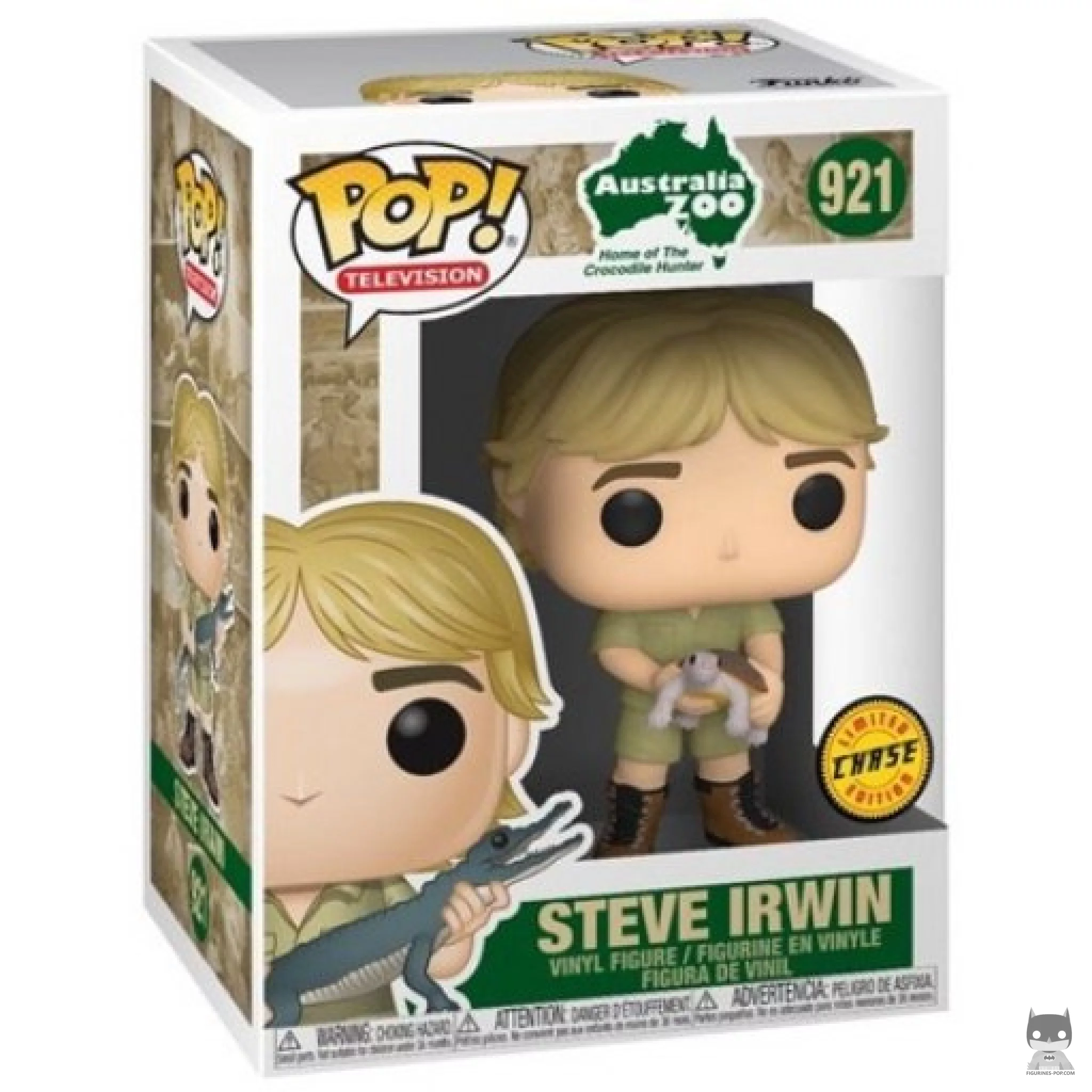 Figura Funko Pop! Steve Irwin con tortuga (Chase) en su caja