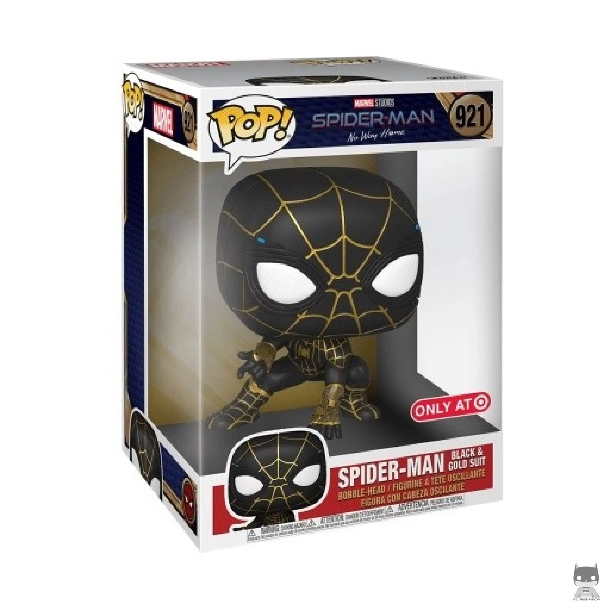 Figura Funko Pop! Spider-Man traje negro y dorado (Supersized) en su caja
