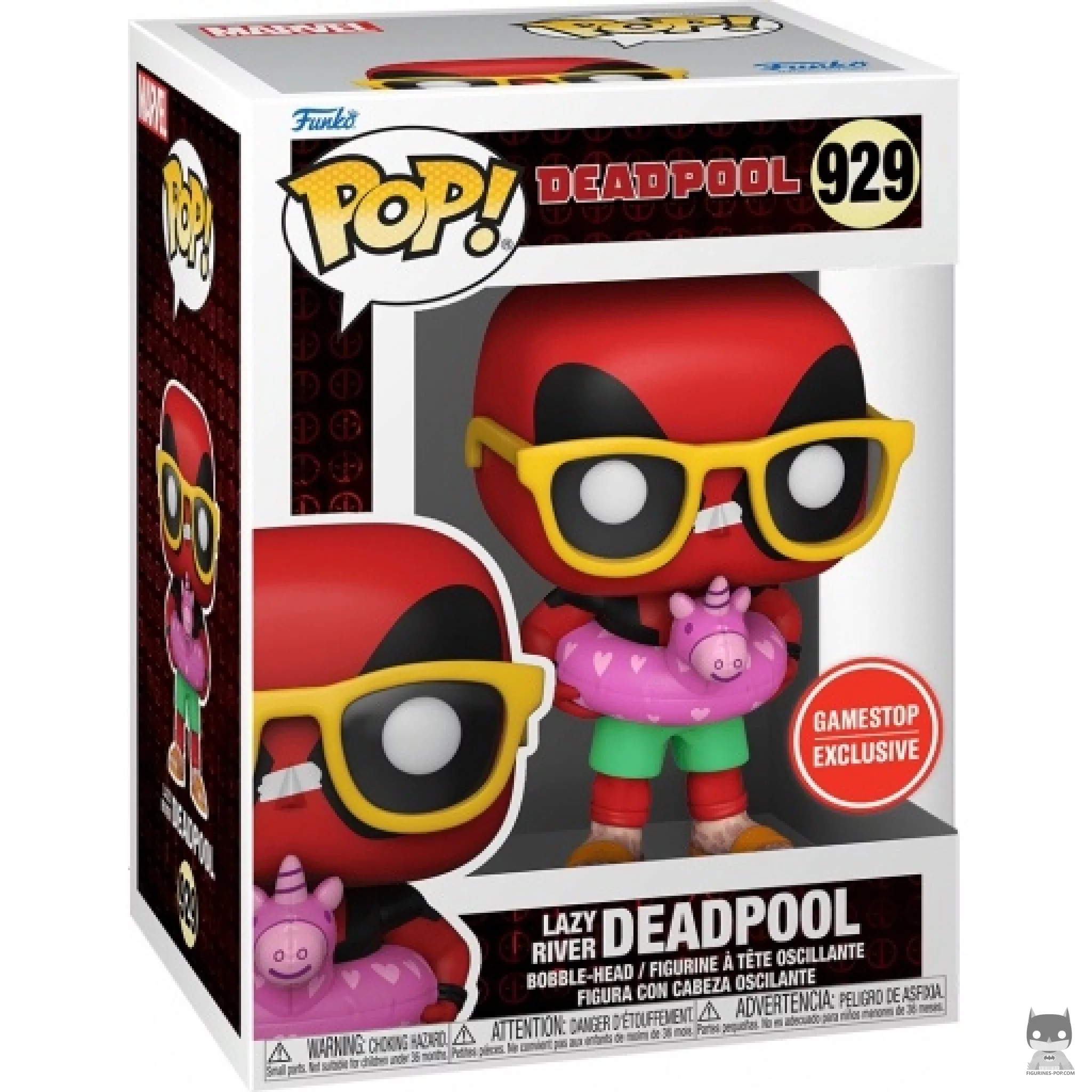 Figura Funko Pop! Deadpool en el río lento en su caja
