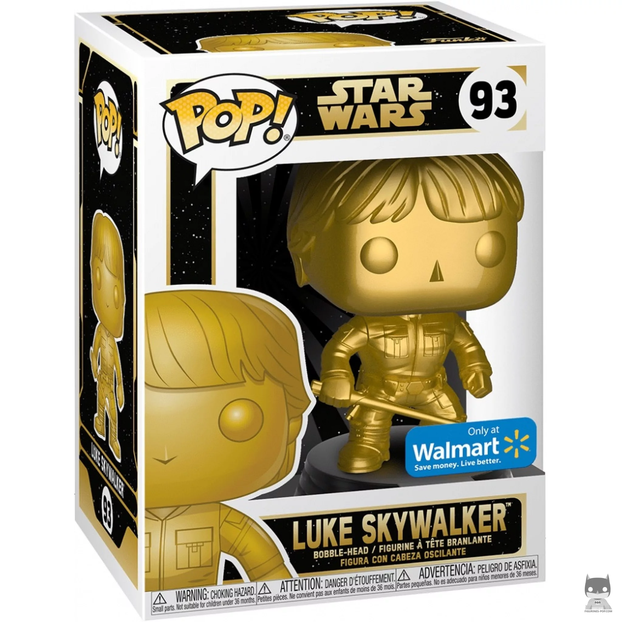 Figura Funko Pop! Luke Skywalker (Dorado) en su caja