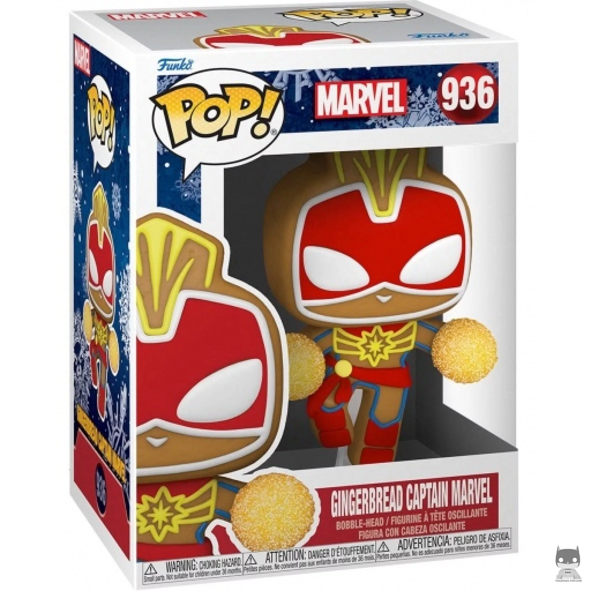 Figura Funko Pop! Capitana Marvel de jengibre en su caja