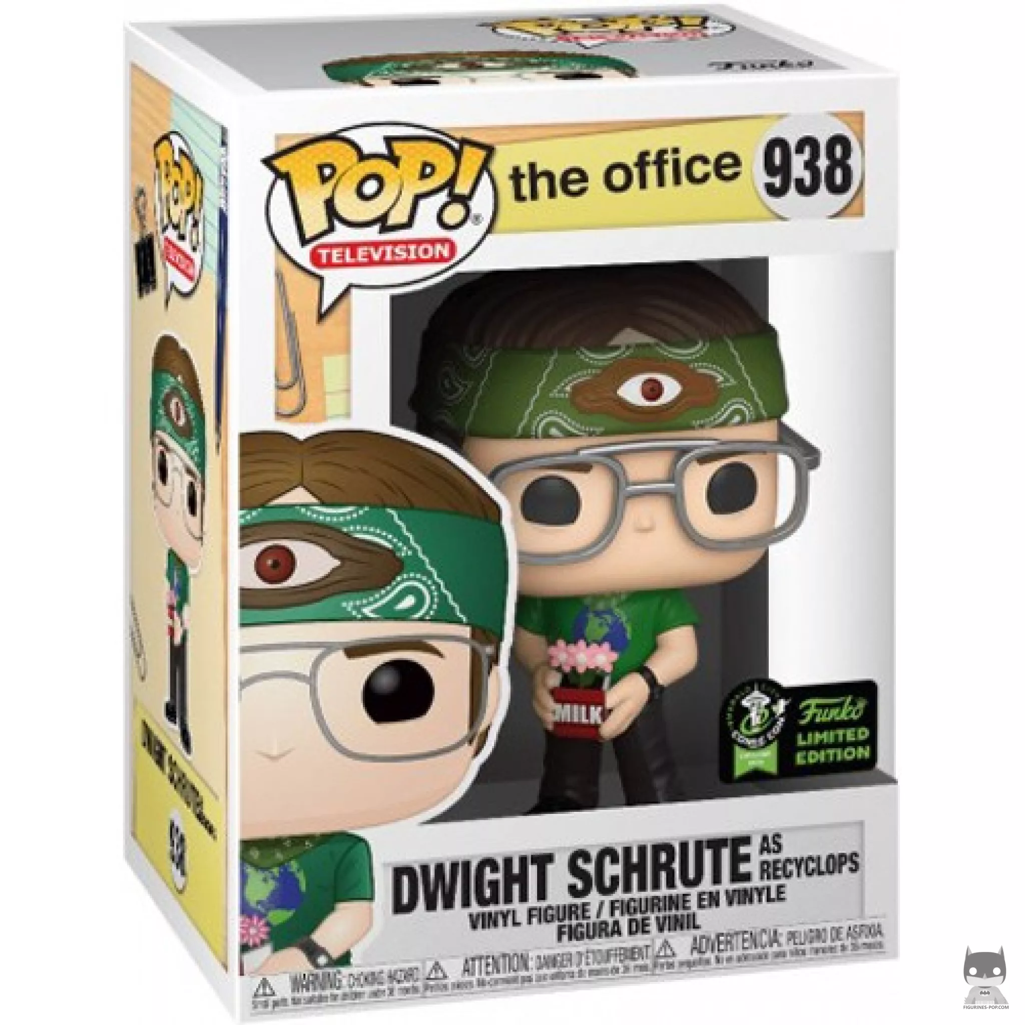 Figura Funko Pop! Dwight Schrute como Recyclops en su caja
