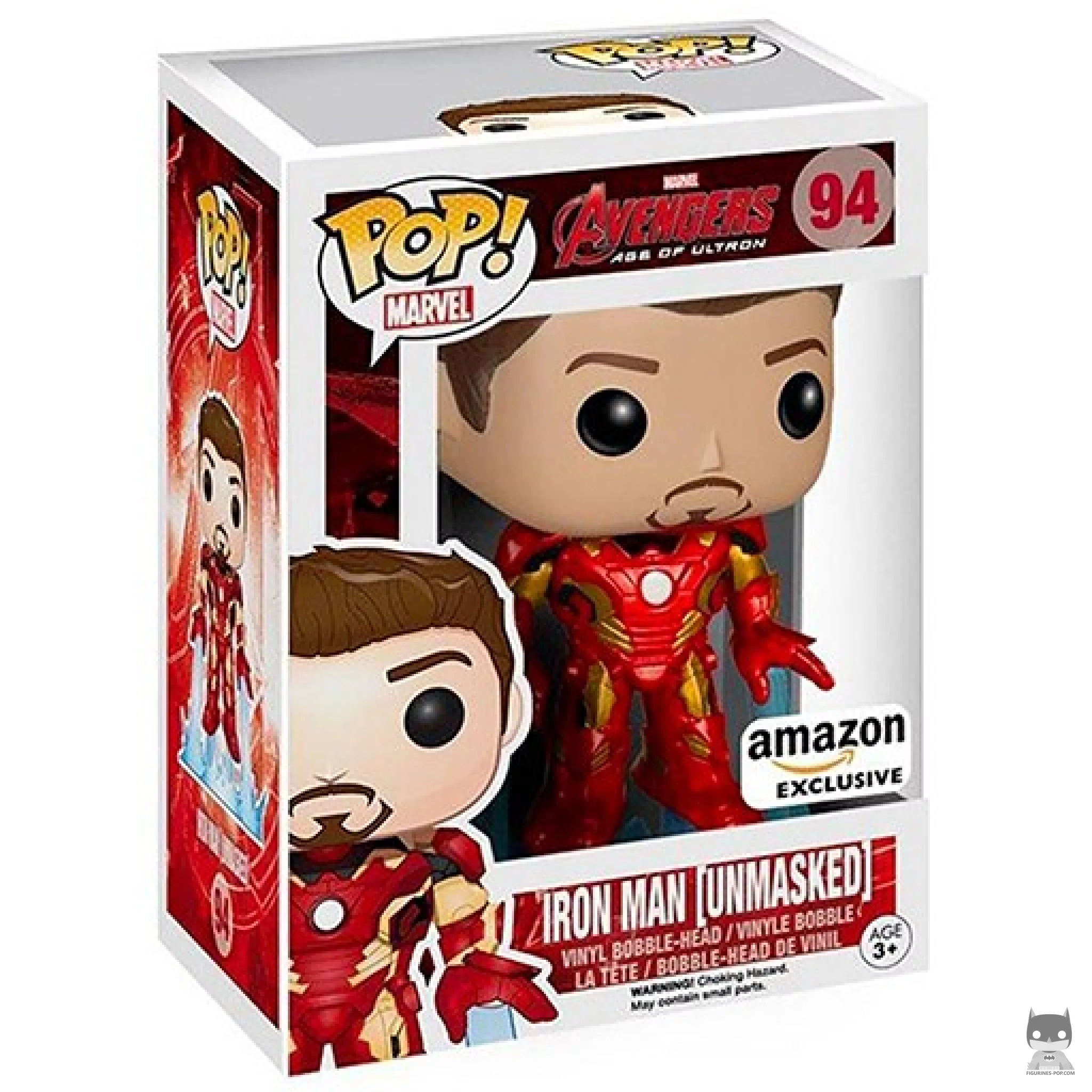 Figura Funko Pop! Iron Man (Sin máscara) en su caja