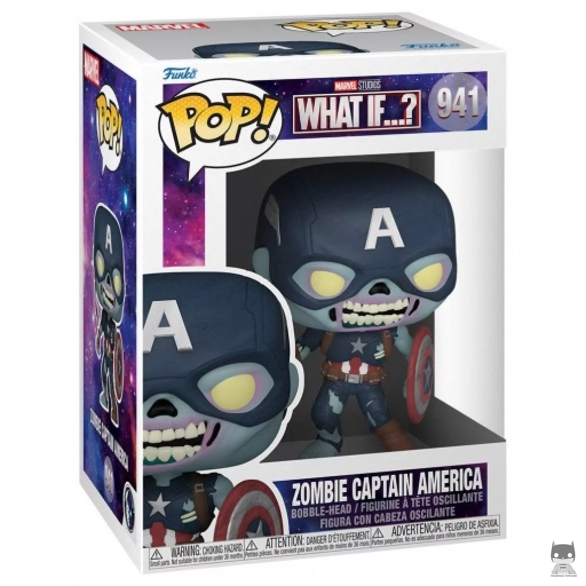 Figura Funko Pop! Capitán América zombi en su caja