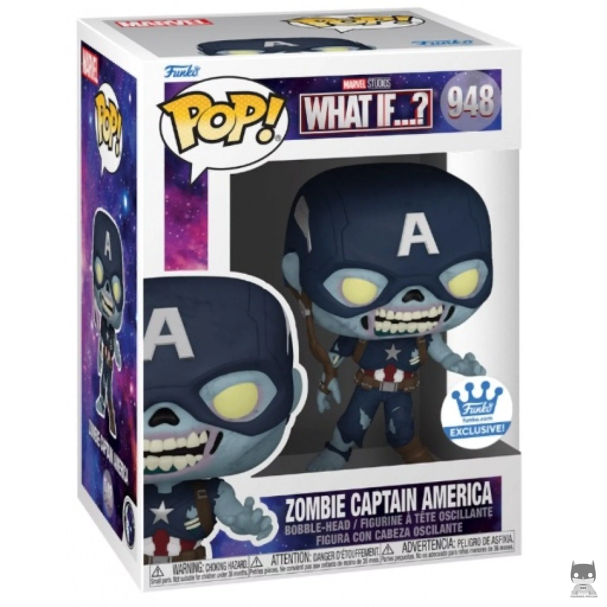 Figura Funko Pop! Capitán América zombi en su caja