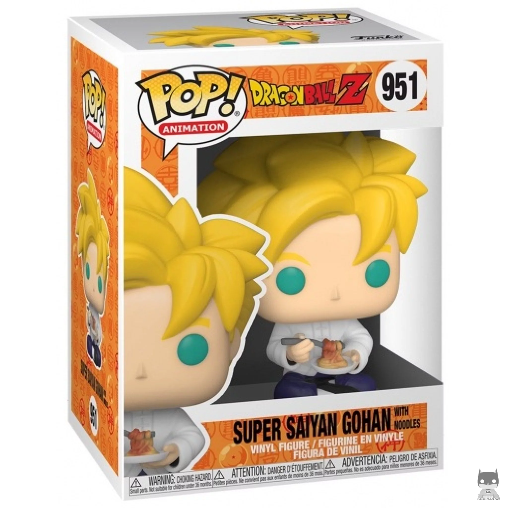Figura Funko Pop! Gohan Super Saiyan comiendo fideos en su caja