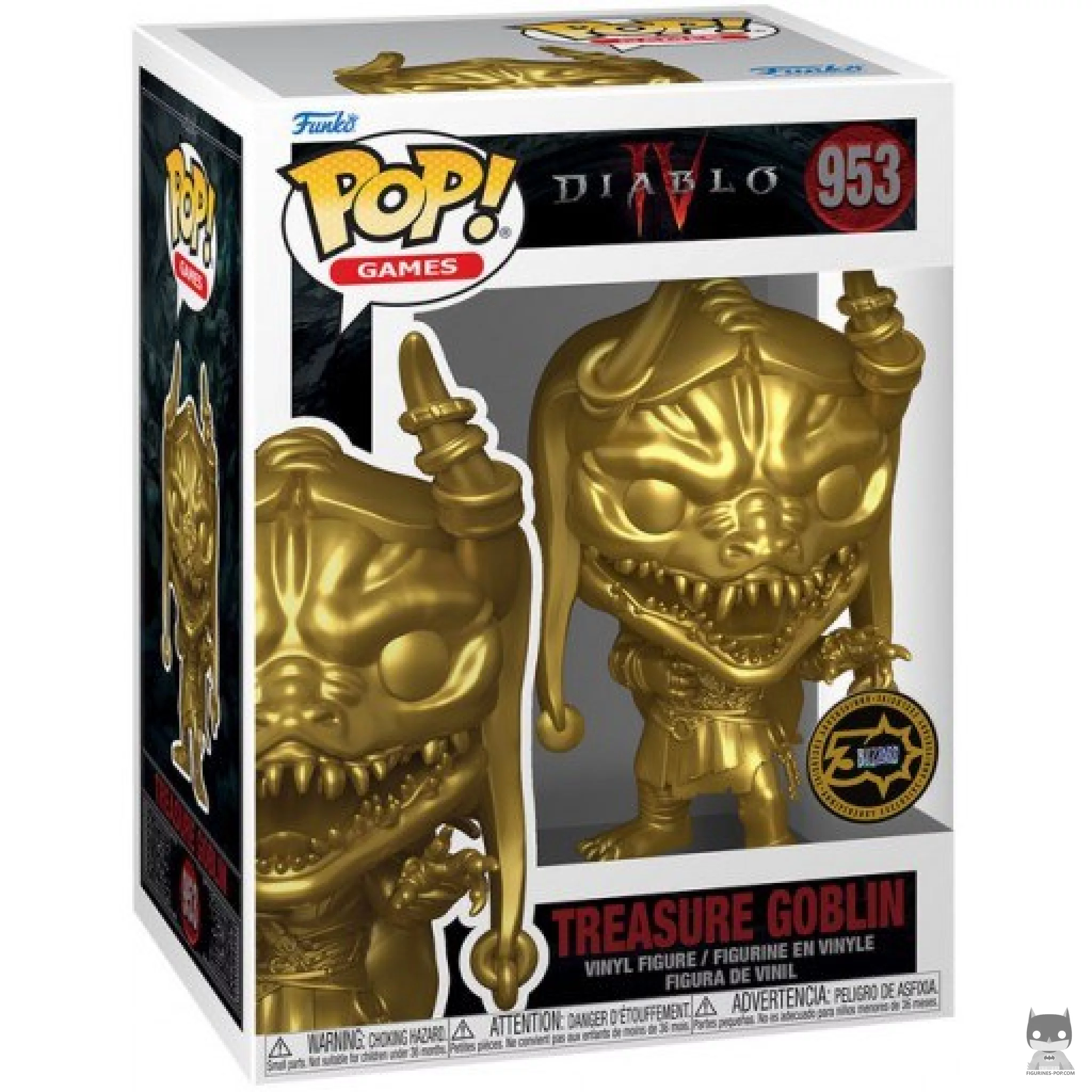 Figura Funko Pop! Duende del tesoro (Dorado) en su caja