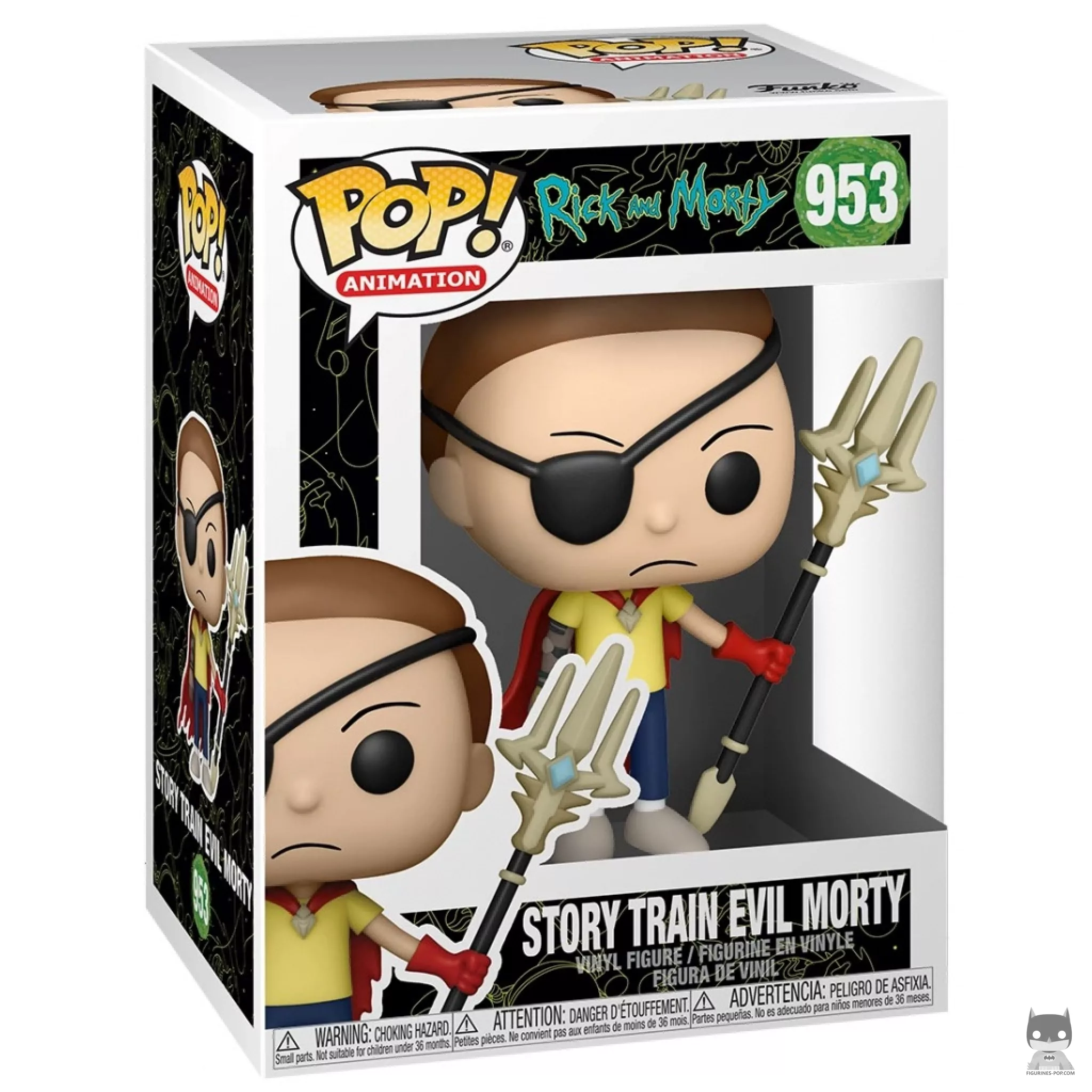 Figura Funko Pop! Morty Malvado del tren de la historia en su caja