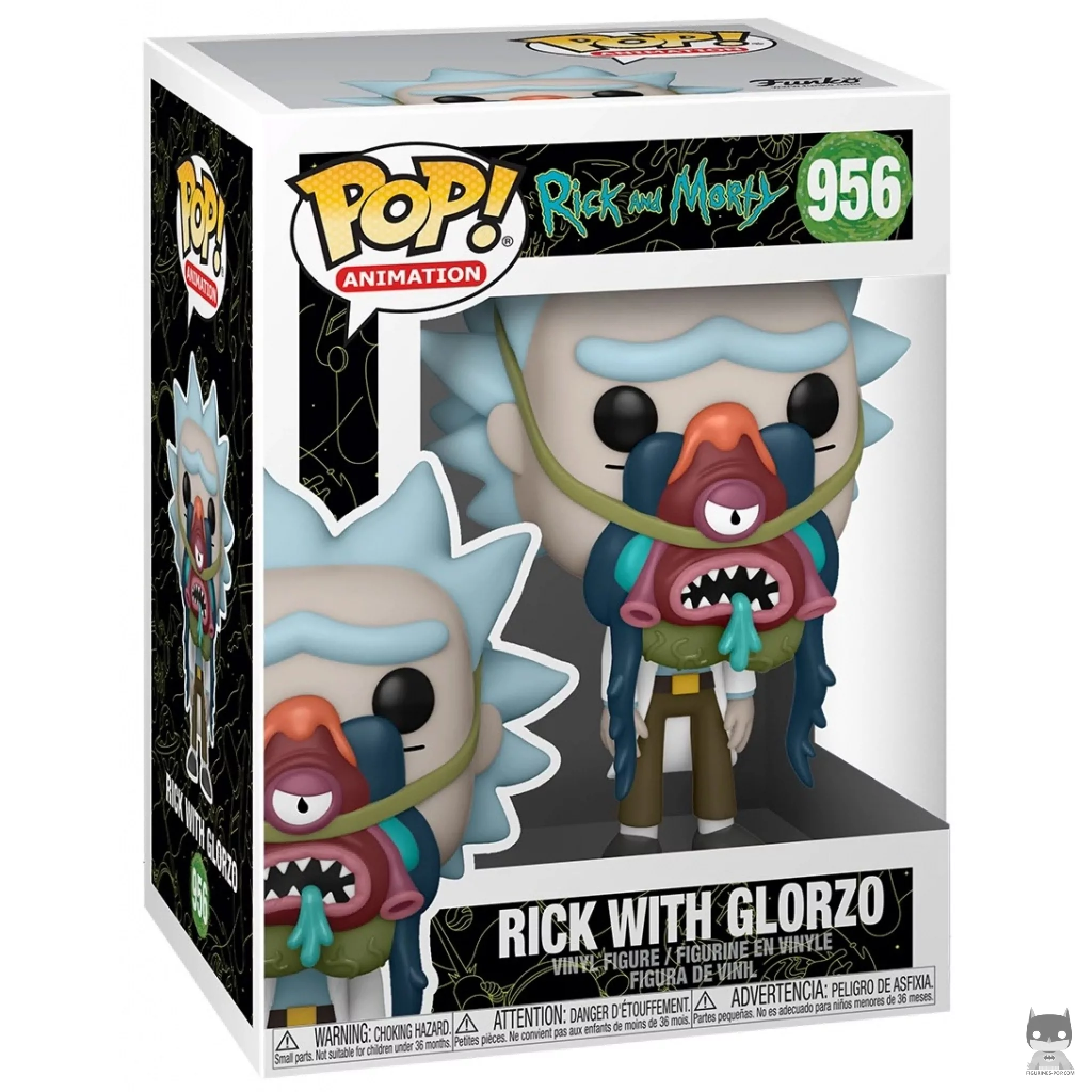Figura Funko Pop! Rick con Glorzo en su caja