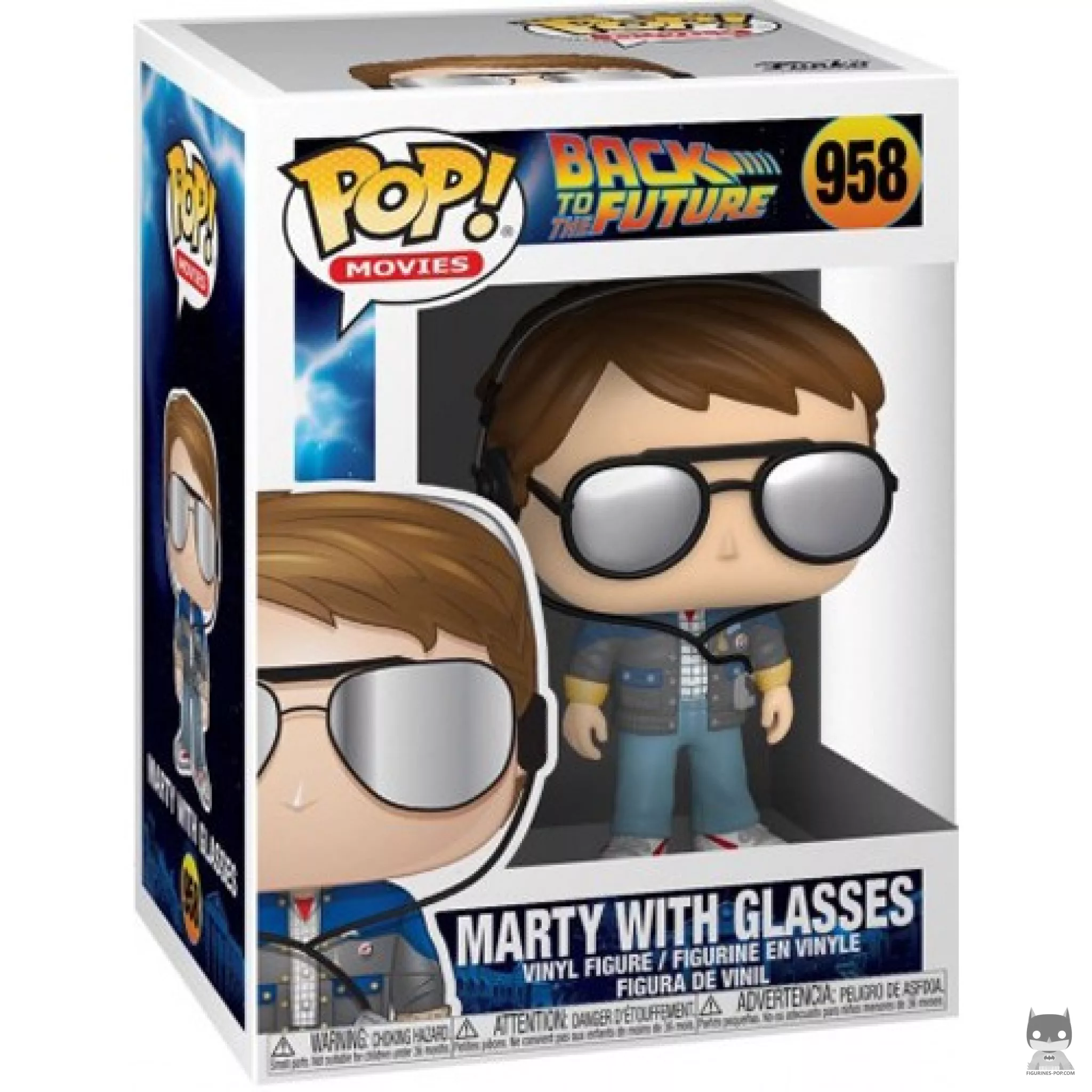 Figura Funko Pop! Marty con gafas en su caja