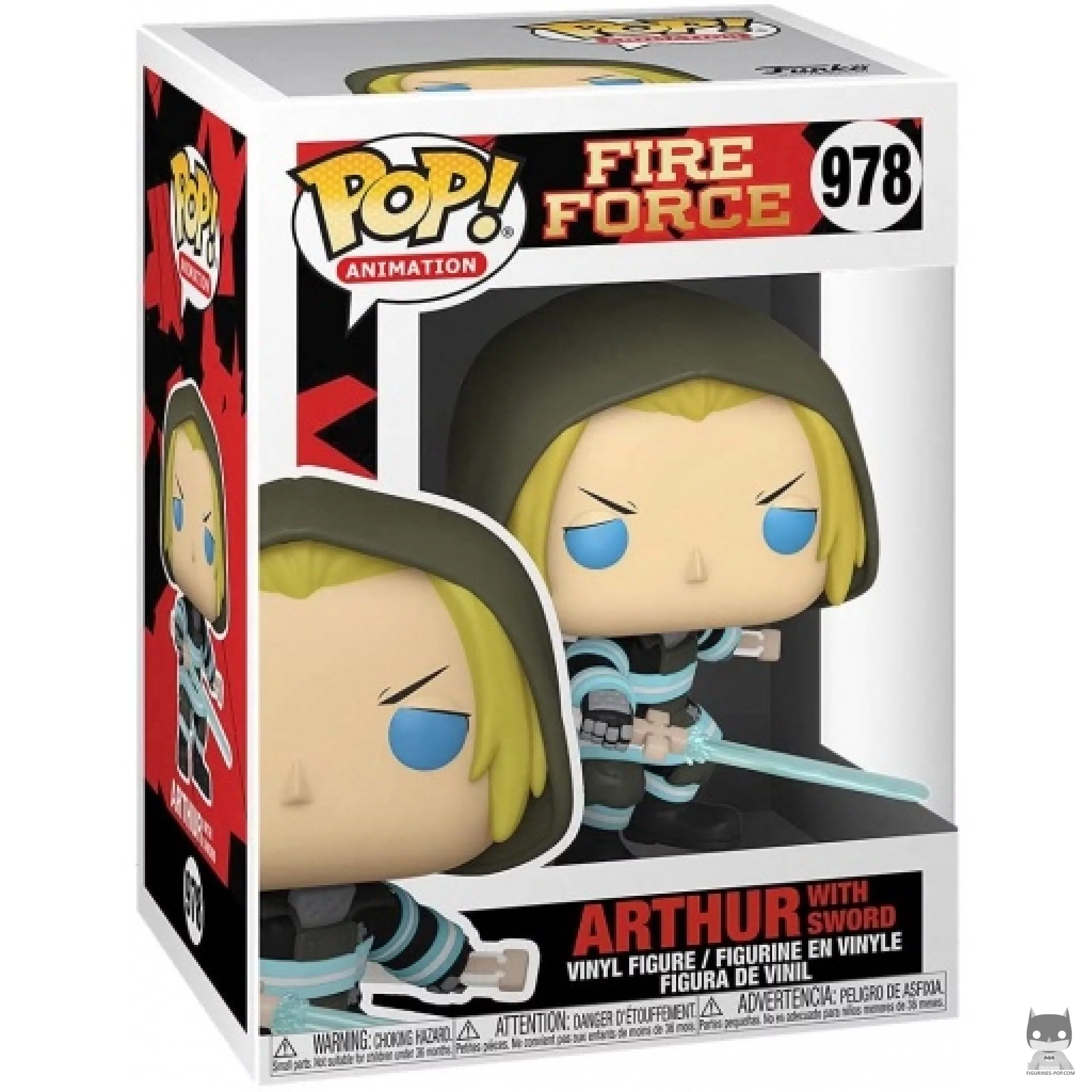 Figura Funko Pop! Arthur con espada en su caja