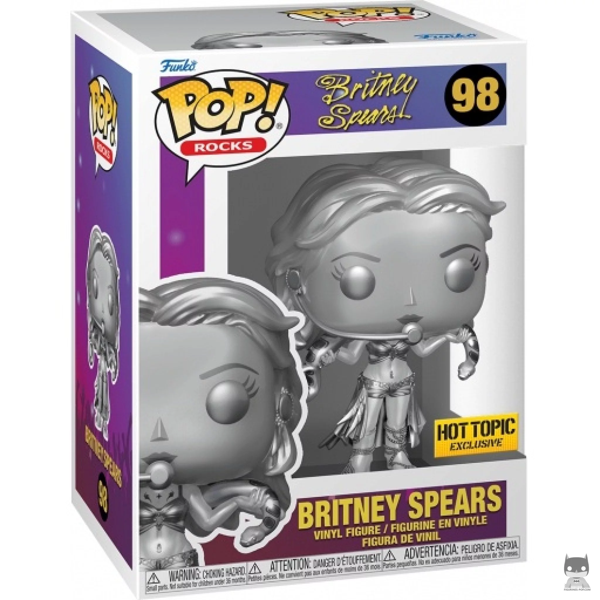 Figura Funko Pop! Britney Spears (Metallic & Silver) en su caja