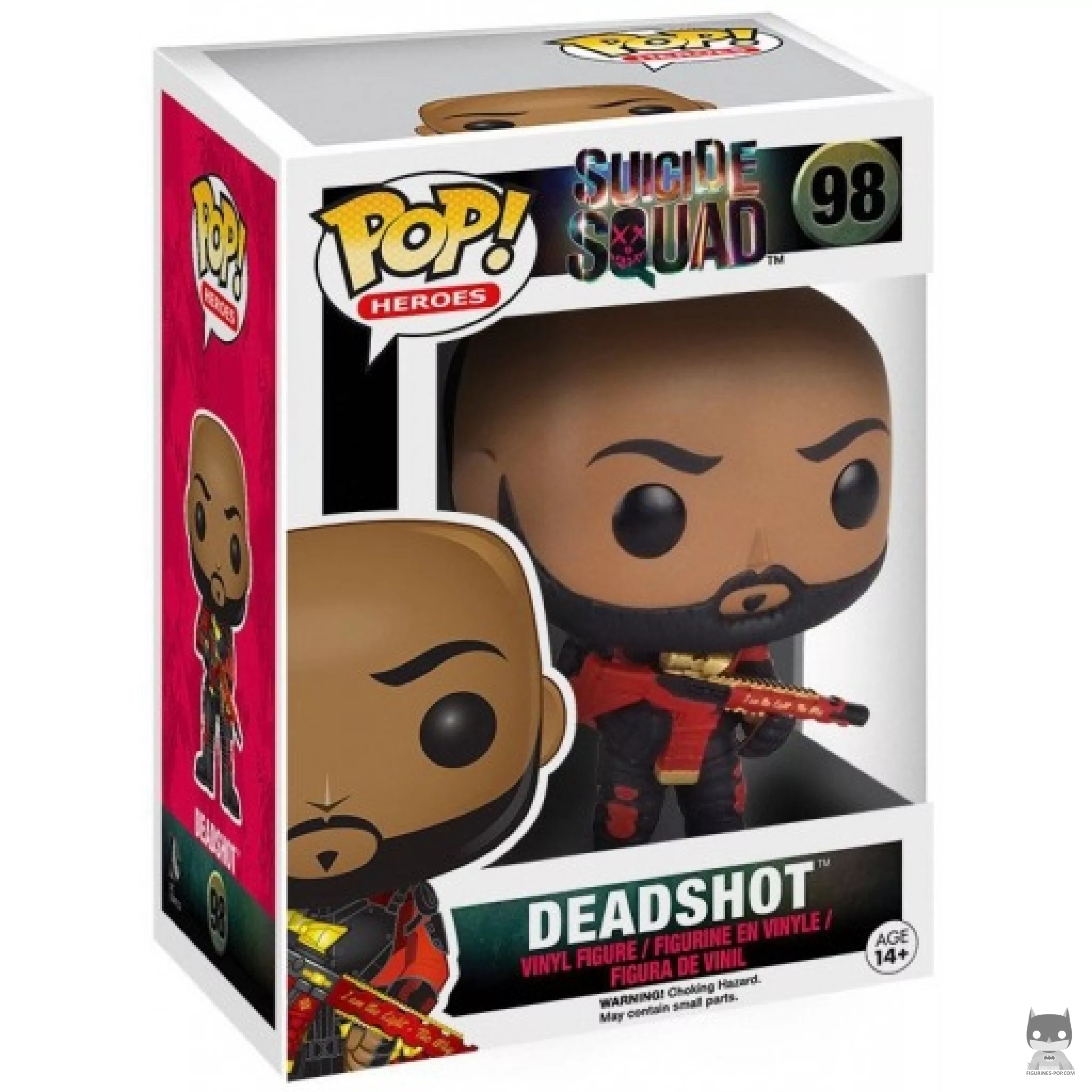 Figura Funko Pop! Deadshot sin máscara en su caja