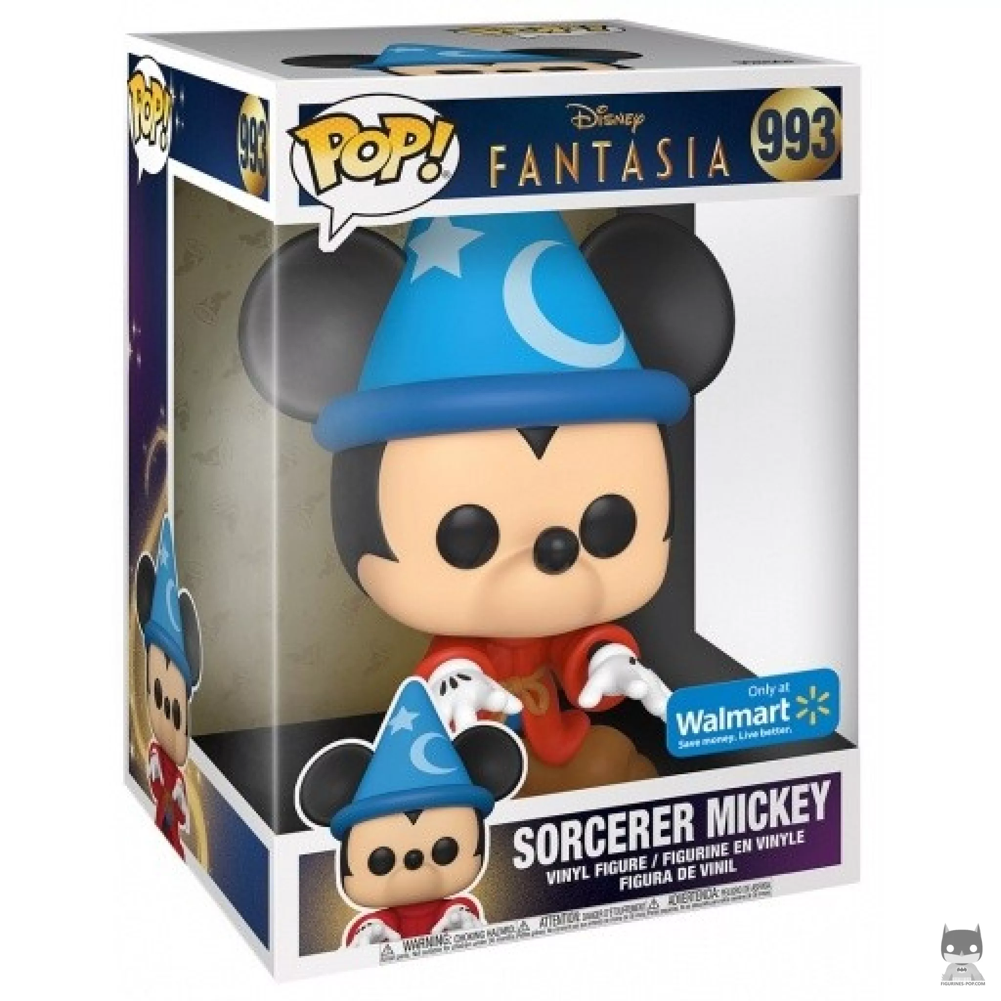 Figura Funko Pop! Mickey aprendiz de brujo (Supersized) en su caja