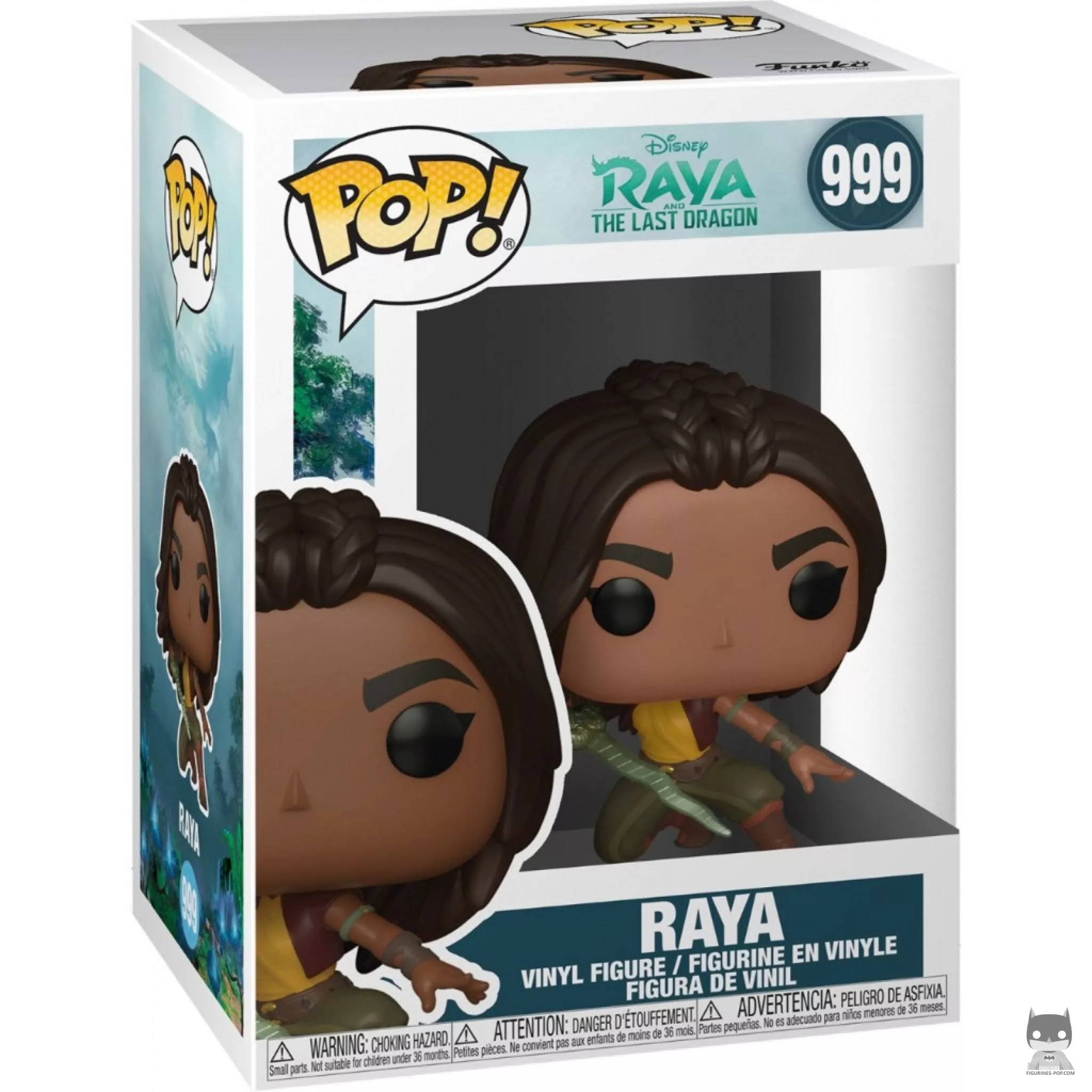 Figura Funko Pop! Raya guerrera en su caja