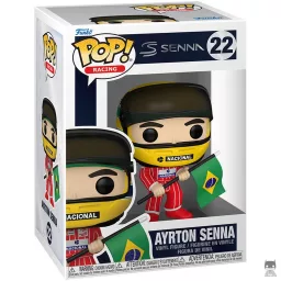 Ayrton Senna con la bandera de Brasil