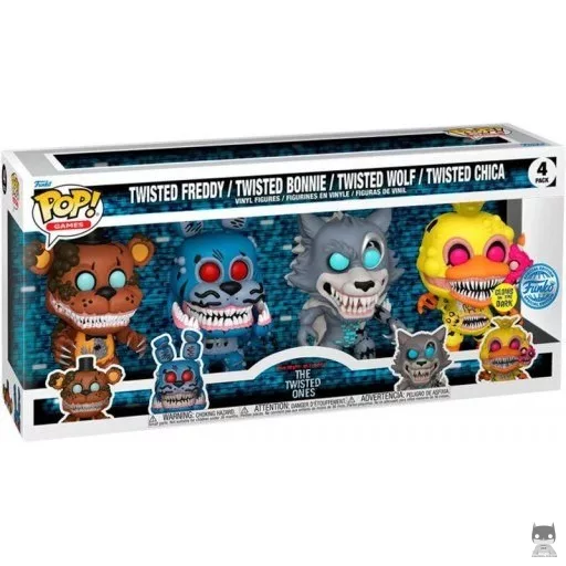 Figura Funko Pop! Twisted Freddy, Bonnie, Wolf & Chica (Brilla en la oscuridad) (Five Nights at Freddy's)
