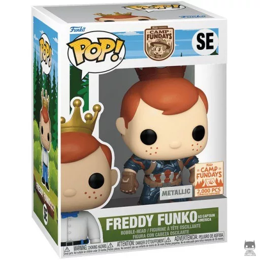 Figura Funko Pop! Freddy Funko como Capitán América - Metalizado (FunDays 2023)