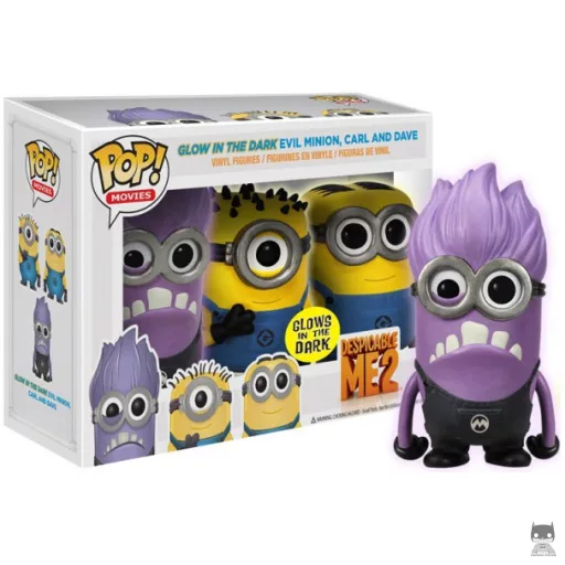 Figura Funko Pop! Minion malvado, Carl & Dave (Brilla en la oscuridad)