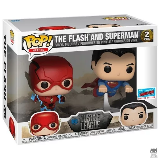 Figura Funko Pop! Flash & Superman compitiendo (Liga de la Justicia (película))