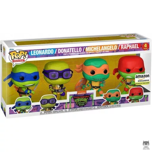 Figura Funko Pop! Leonardo, Donatello, Michelangelo & Raphael (Brilla en la oscuridad) (Amazon)