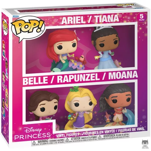 Figura Funko Pop! Ariel / Tiana / Bella / Rapunzel / Vaiana (Multipack) (Princesas Disney)
