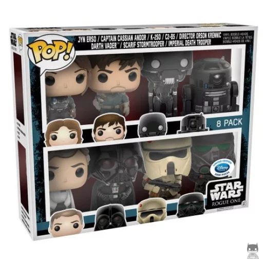 Figura Funko Pop! Jyn Erso, Capitán Cassian Andor, K-2SO, C2-B5, Director Orson Krennic, Darth Vader, Stormtrooper de Scarif & Death Trooper imperial (Rogue One: Una historia de Star Wars)
