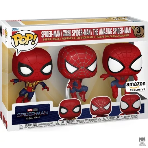 Figura Funko Pop! Spider-Man (Tom Holland, Andrew Garfield & Tobey Maguire) (Amazon)
