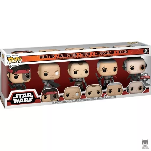 Figura Funko Pop! Pack Star Wars: La Remesa Mala (Hunter, Wrecker, Tech, Crosshair & Echo) (GameStop)