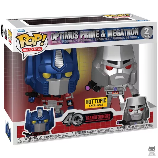 Figura Funko Pop! Optimus Prime & Megatron (Metalizado) (Hot Topic)