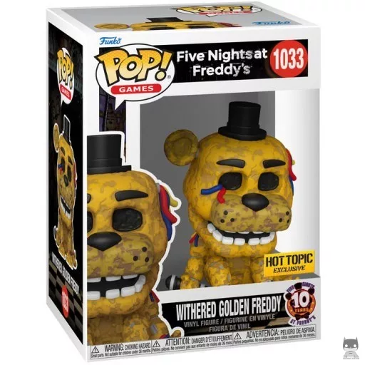 Figura Funko Pop! Withered Golden Freddy (10.º aniversario) (Freddy Fazbear)