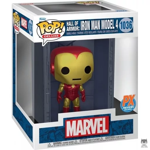 Figura Funko Pop! Sala de las Armaduras: Iron Man Modelo 4 (Metalizado) (Marvel Comics)
