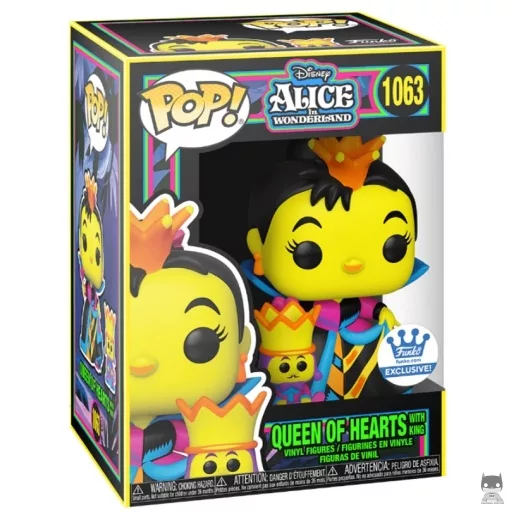 Figura Funko Pop! Reina de Corazones con King (Luz negra) (Alicia en el país de las maravillas)