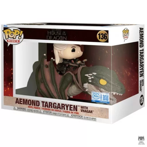 Figura Funko Pop! Aemond Targaryen con Vhagar (La casa del dragón: Day of the Dragon (Juego de tronos))