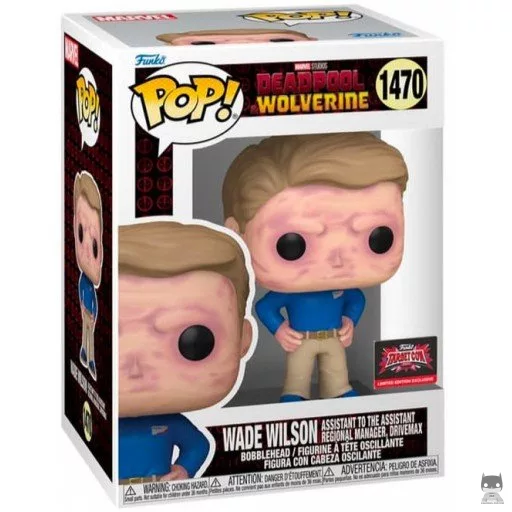 Figura Funko Pop! Wade Wilson, ayudante del ayudante del gerente regional de Drivemax (Deadpool y Lobezno)