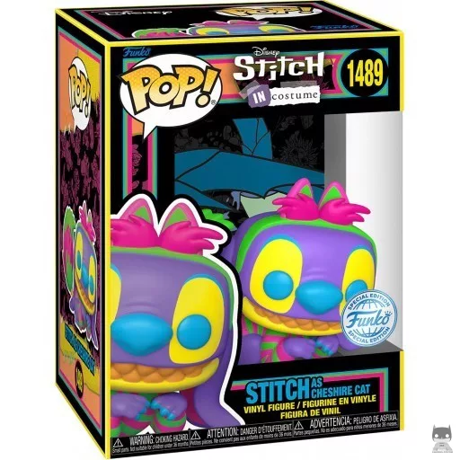 Figura Funko Pop! Stitch como Gato de Cheshire (Luz negra) (Lilo y Stitch)