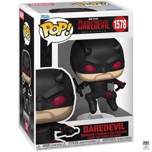 Figura Funko Pop! Daredevil con traje negro (Dañado en combate) (Daredevil: Born Again)