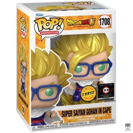 Figura Funko Pop! Gohan Super Saiyan con capa (Chase & Metalizado) (Dragon Ball Super (DBS))