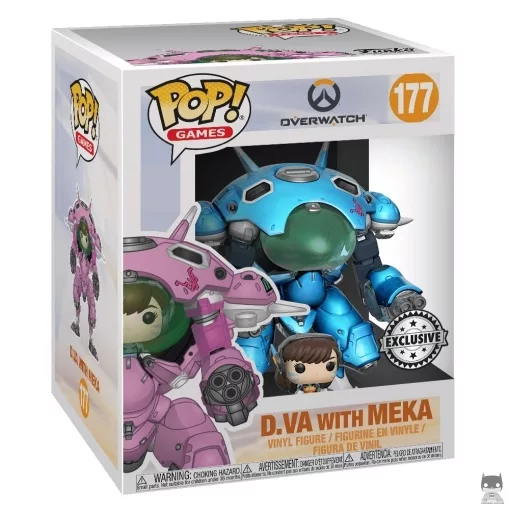 Figura Funko Pop! D.Va con meca (Aspecto Blueberry) (Supersized) (Overwatch)